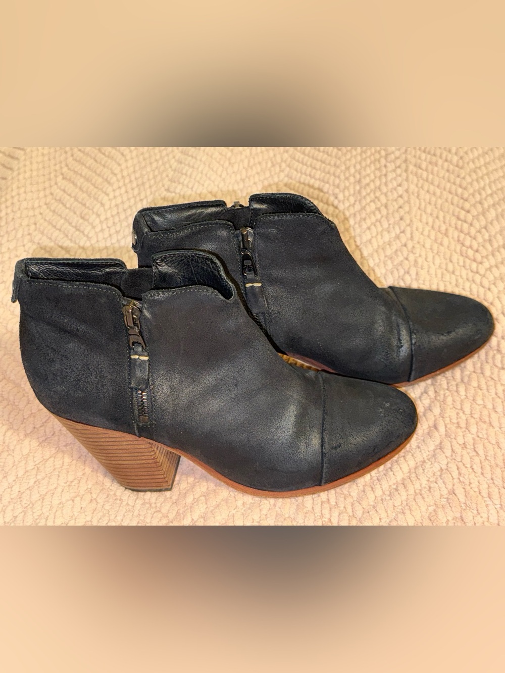 Rag & Bone Margot Leather Ankle Booties Black Size 40 / US 9
